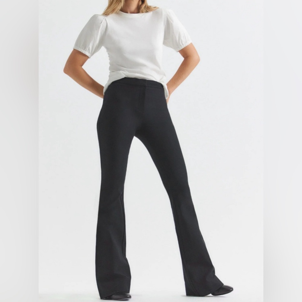 Women's Black Flare Pants - Classic High-Waist